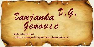 Damjanka Gemović vizit kartica